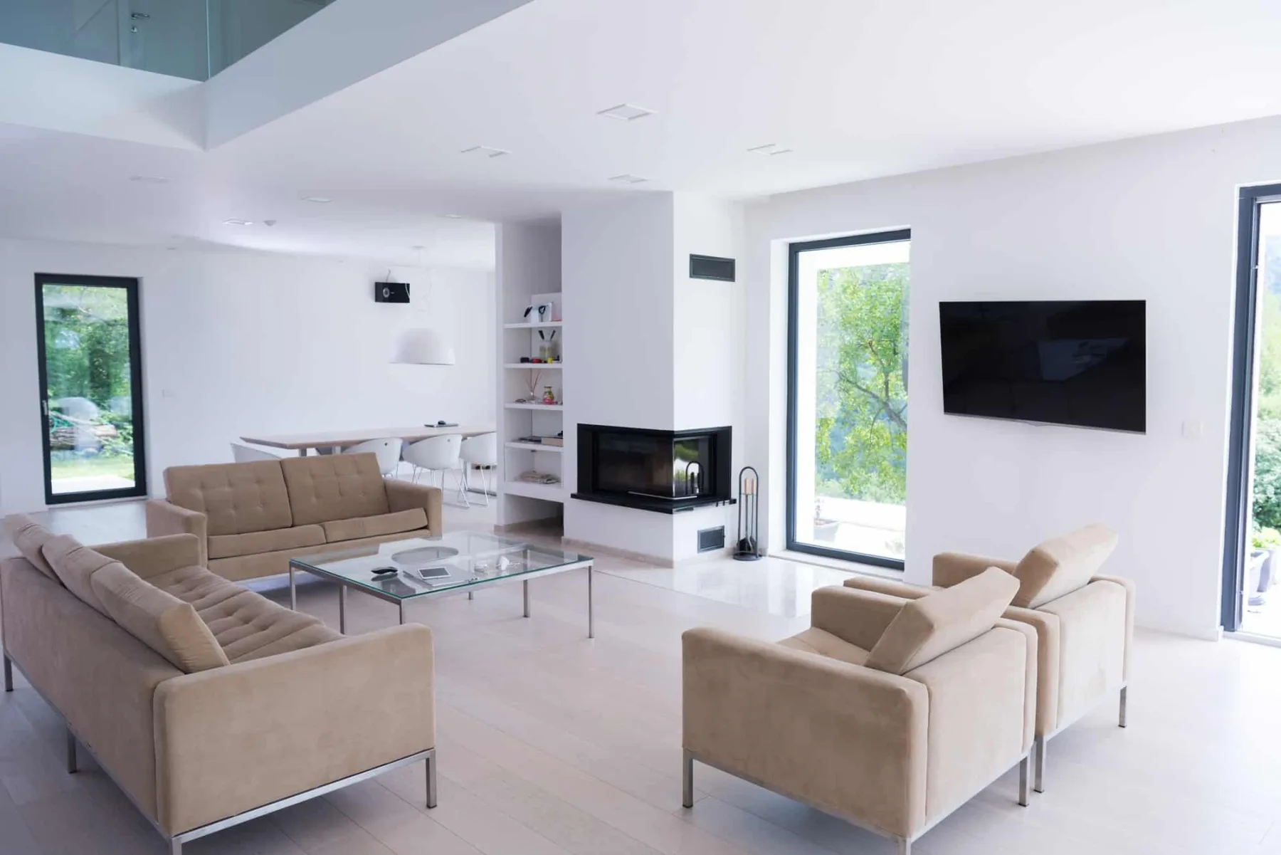 Spacious, sparkling-clean living room