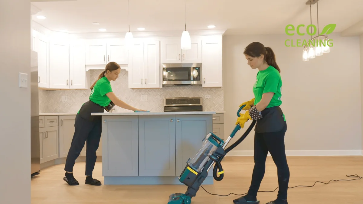 Eco Cleaning Service crew cleaning a Naperville kitchen